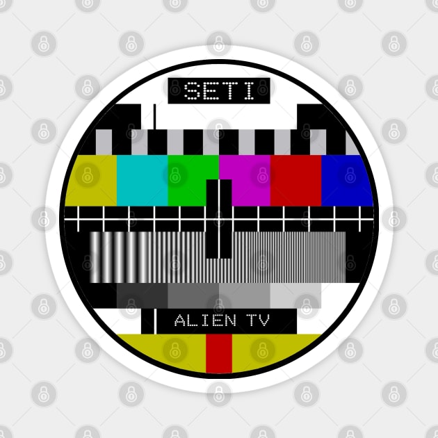 Retro TV SETI Alien Test Pattern Magnet by Closeddoor